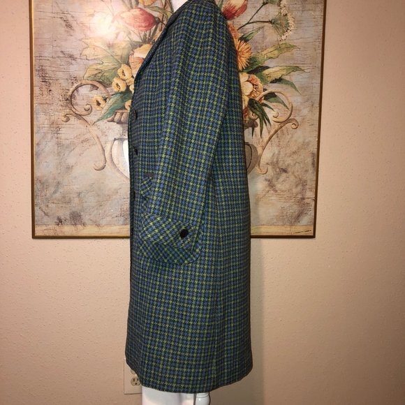 Sz M Ed Beehan's Tweed Shop Vintage 60’s 70’s Green Plaid Wool Jacket - Picture 10 of 16